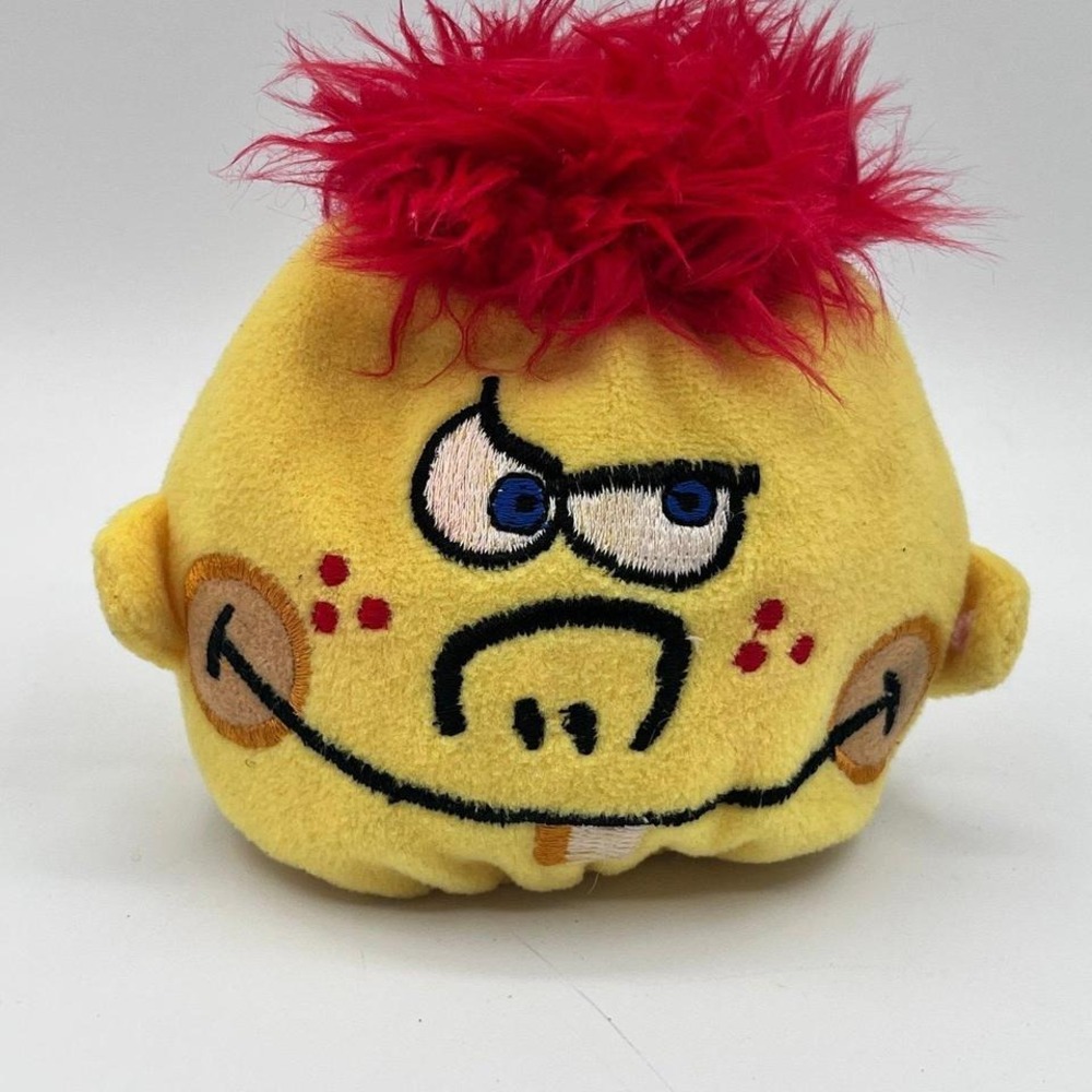 Vintage Silly Slammers Plush Yellow Face Red Hair GGI 1998‎ Collectible Toy